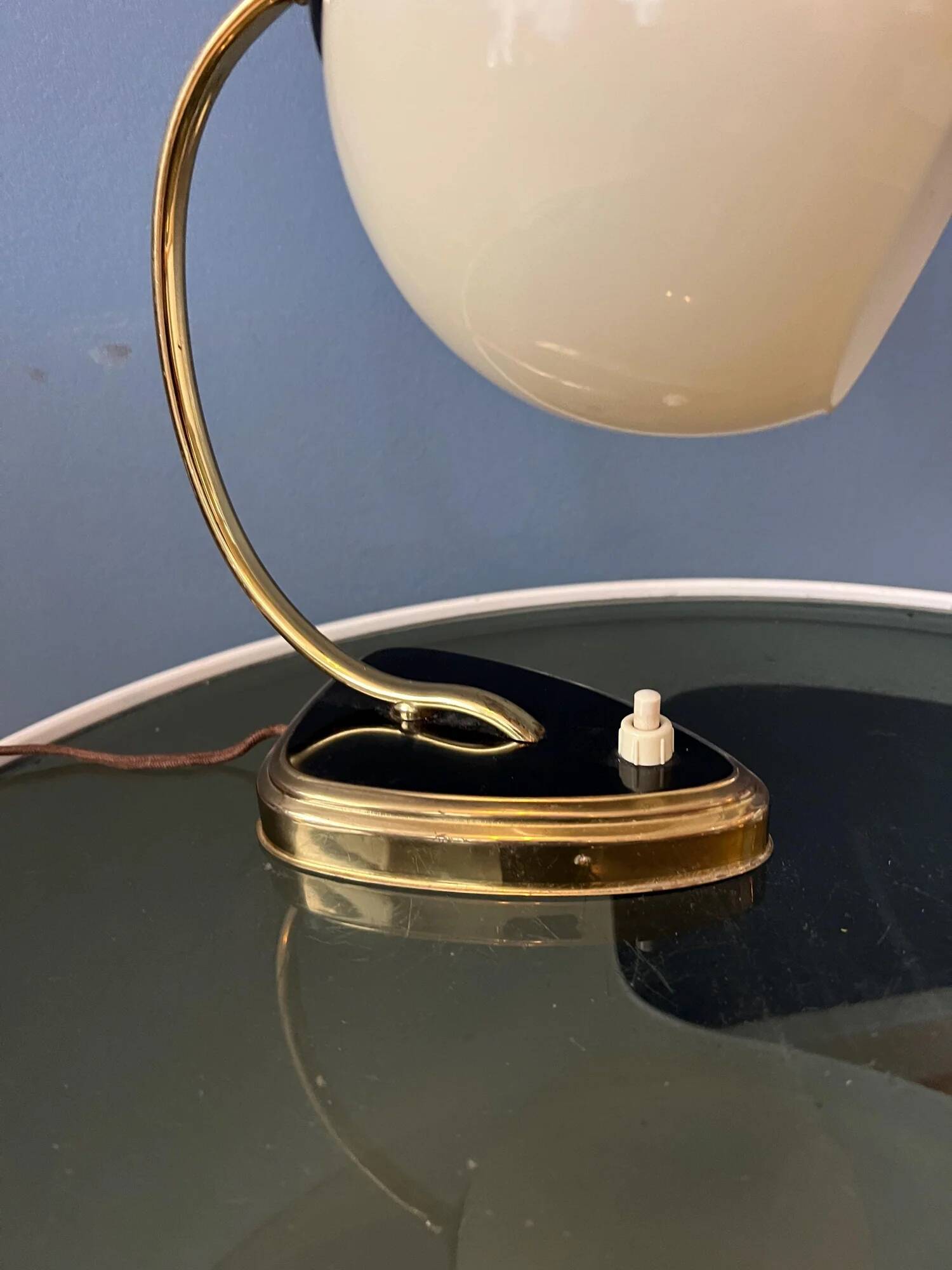 Mid-century art deco style opaline glass wall sconce or desk lamp