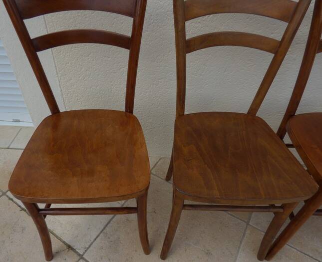 4 Lutherrma brand bistro chairs in their patinas – Very good condition