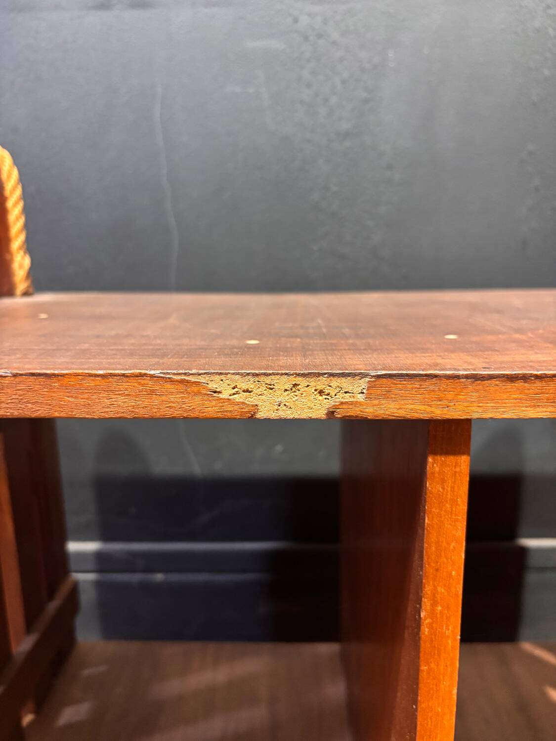 Vintage side table – Wooden structure and open shelf