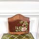 Wooden letter mail holder decorated with roses