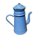 Cafetière bleue en tôle émaillée vintage