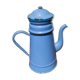 Blue coffee maker in vintage enamelled sheet metal