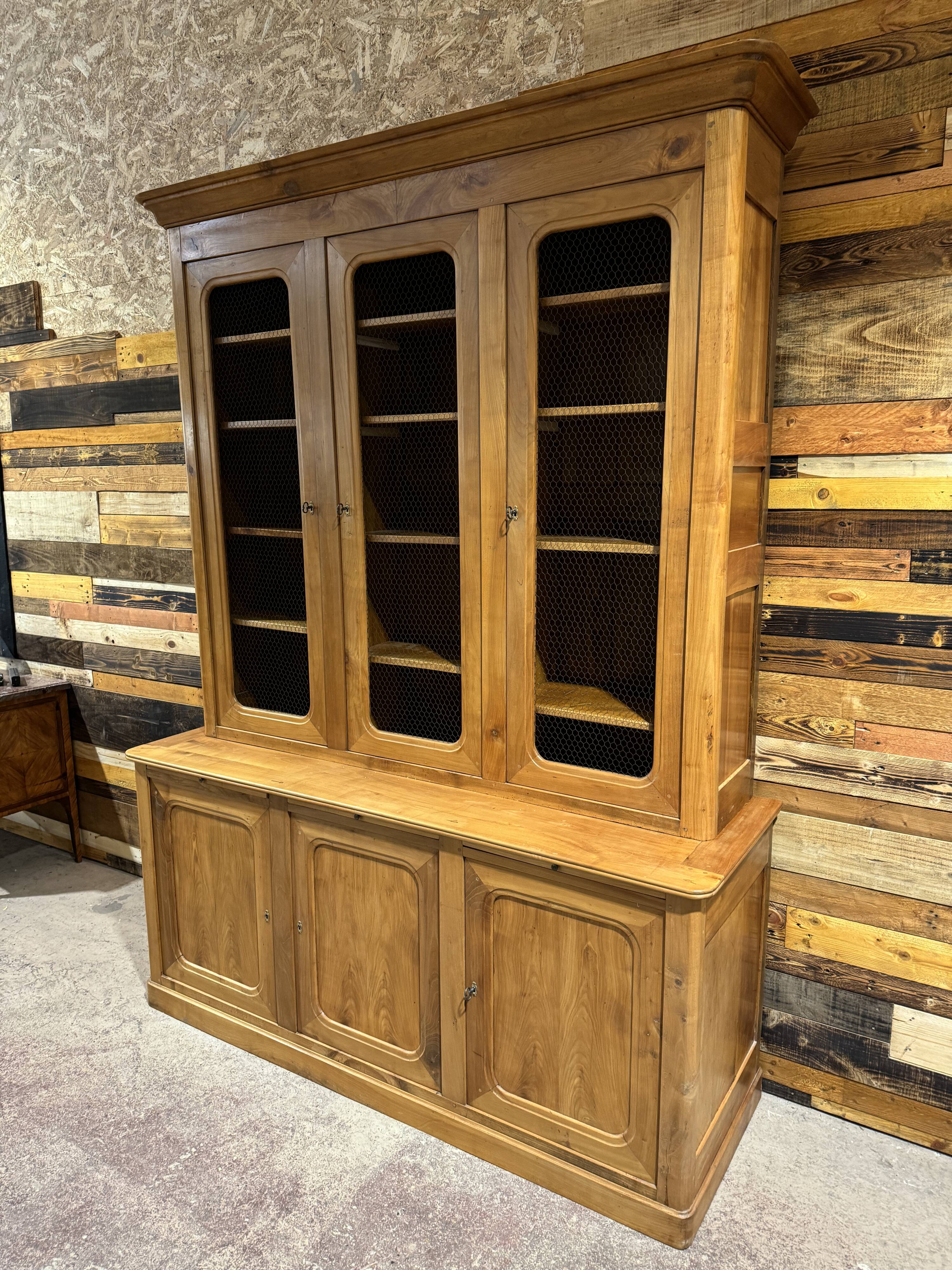 Large cherry wood bookcase