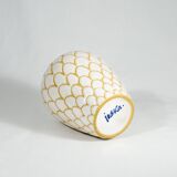 White enamelled soliflora vase, fish scale patterns, from Ioska 1960 Denmark
