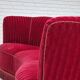 1960s, Danish 3-seater "Banan" sofa, original cherry-red furniture velour.