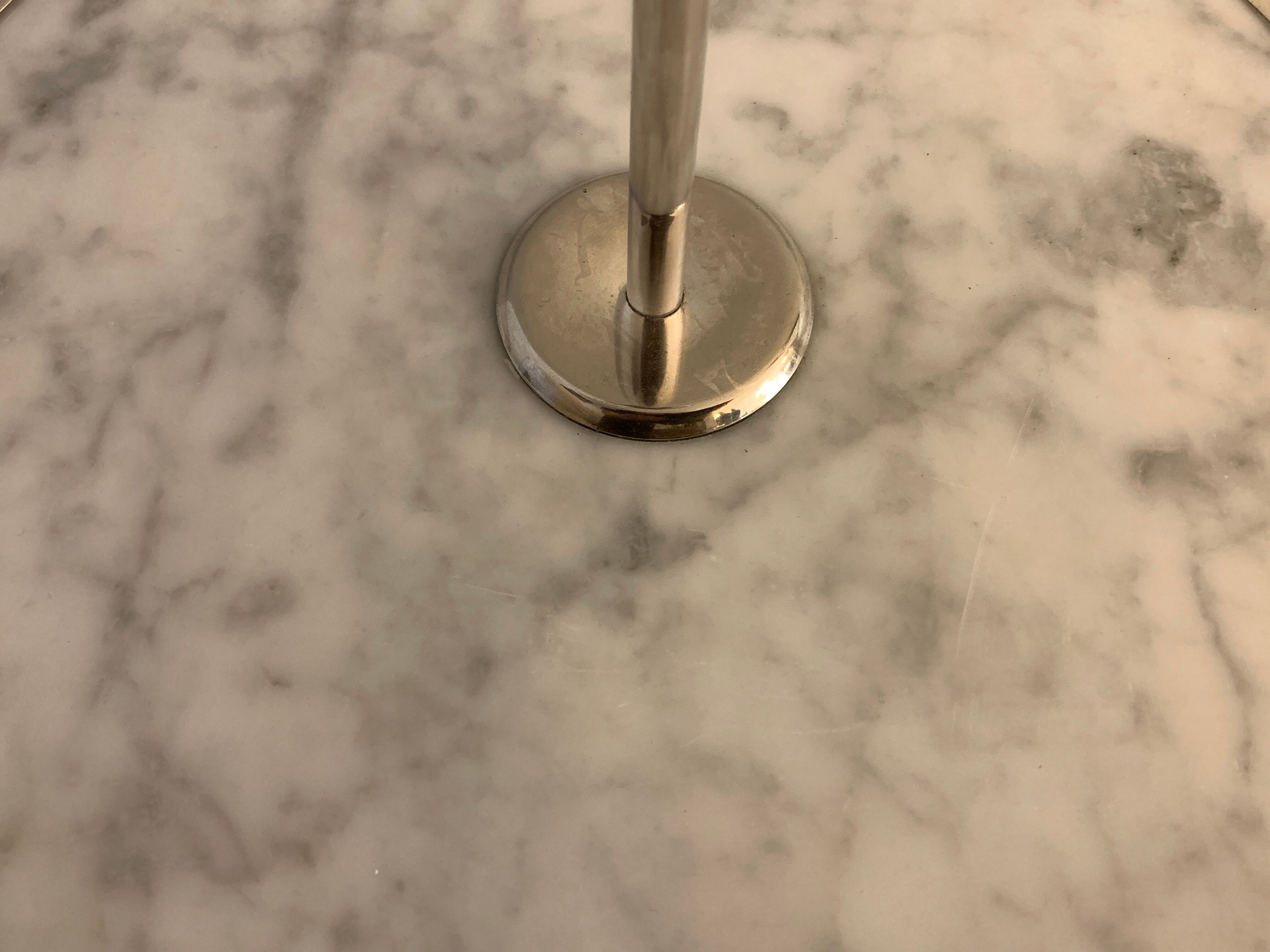 Cheese platter or cutlery in marble and silver metal