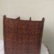 Put documents in two-tone braided bamboo 3 compartments vintage 1970