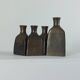 Vintage mid century Set of four triangular brass vases
