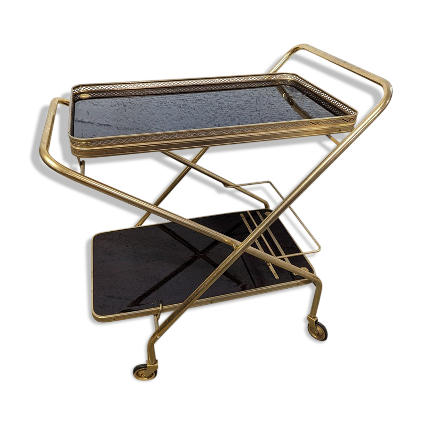 Foldable vintage bar trolley