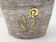 Vase vintage 1950 céramique fleurs relief