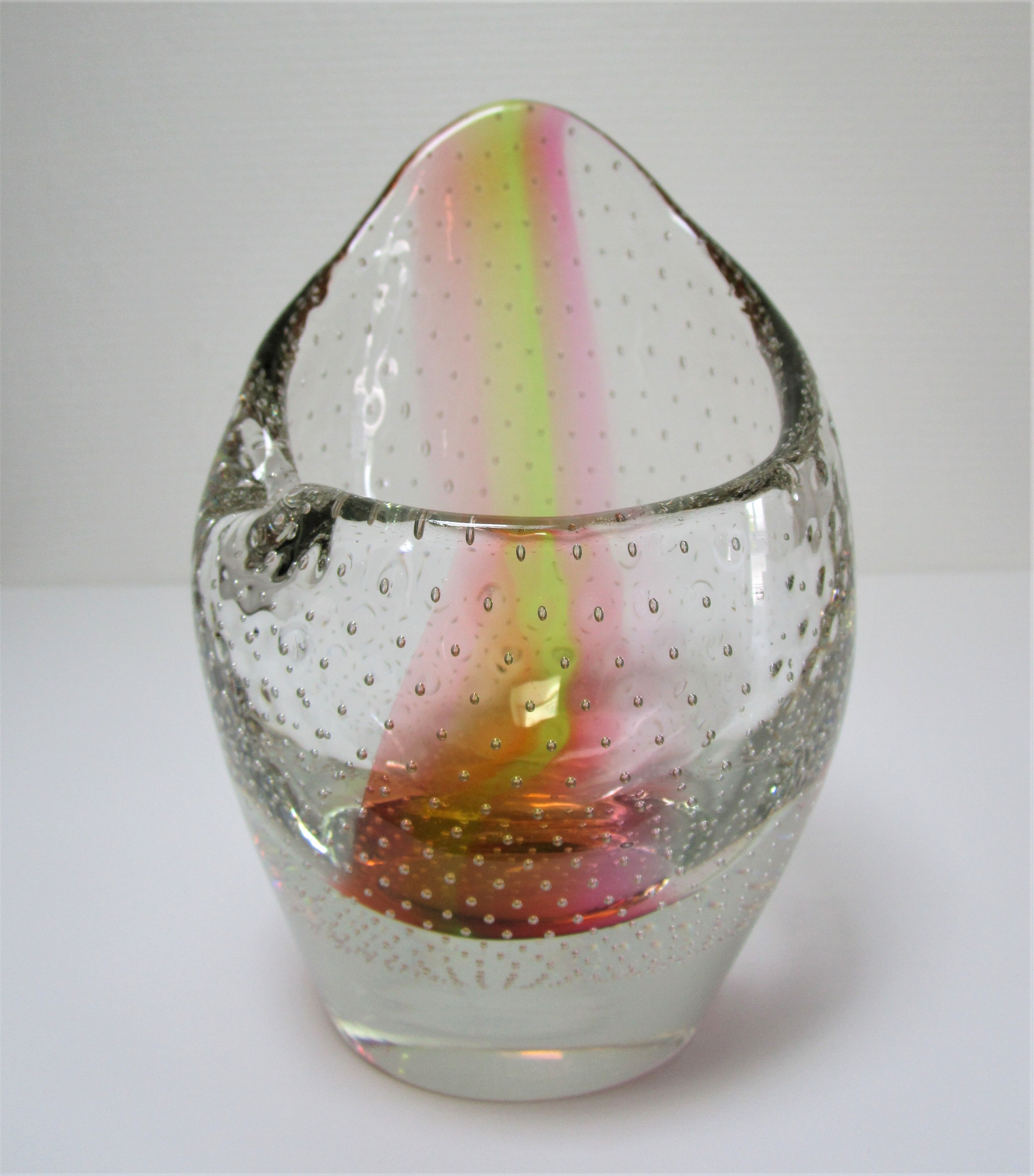 Murano bubble glass vase 70s