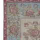 Tapis Kilim de Bessarabie en laine tissée à plat à motifs floraux roses et bleu, 1870