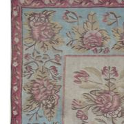 Bessarabian Kilim Rug 1870, Pink & Sky Blue Floral Wool Flatweave 176x271cm