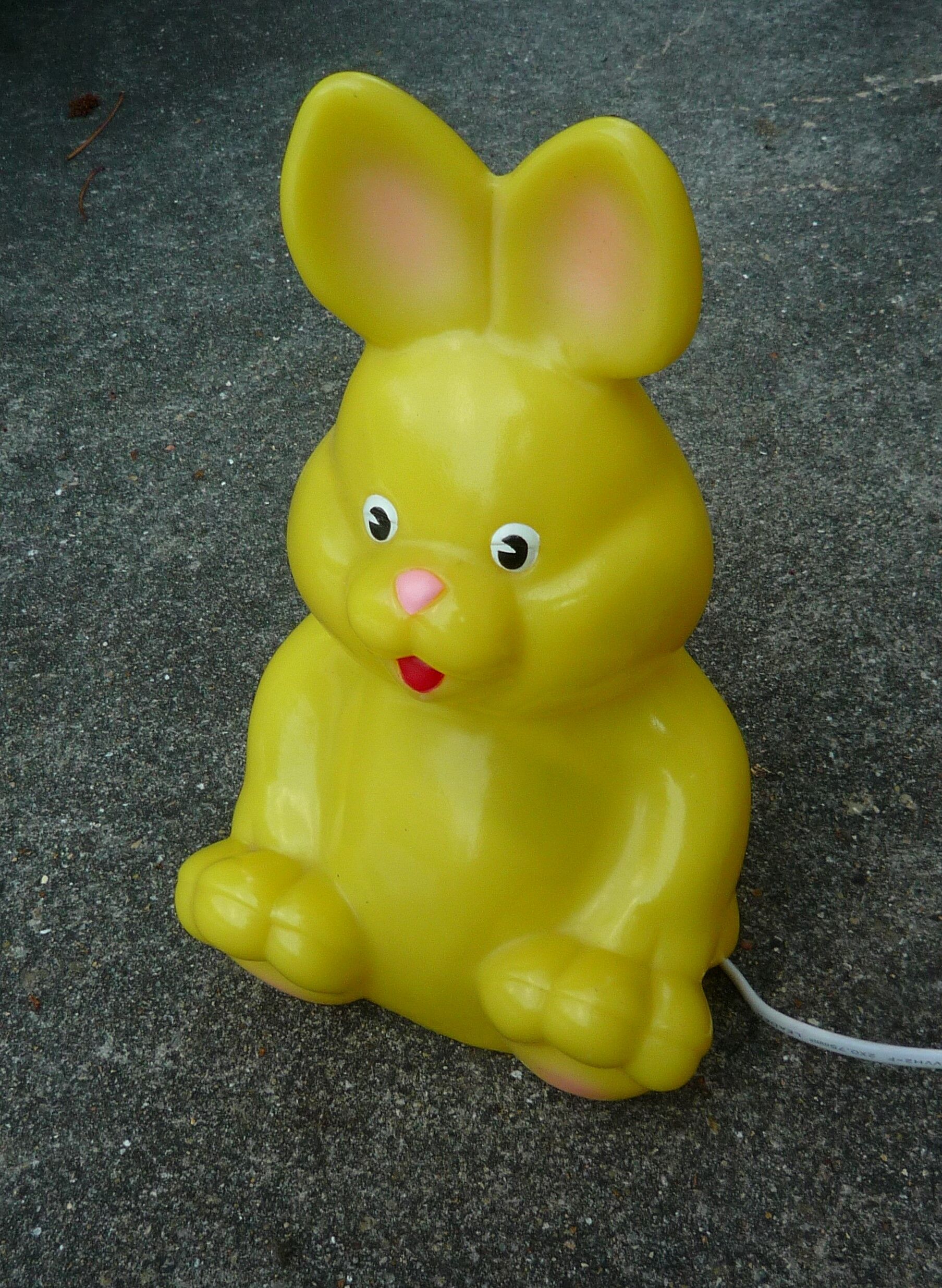 Yellow rabbit table lamp, vintage design 1980s
