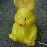 Lampe à poser lapin jaune design vintage années 1980