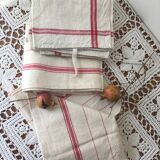Lot of five old mismatched dishtowels