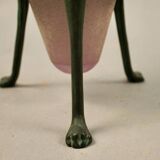 Glass paste vase with bronze base