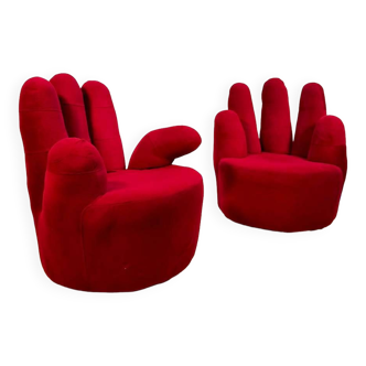 Design swivel chairs hand velvet 'High-Five'