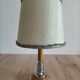Solid brass candle holder lamp and vintage fabric