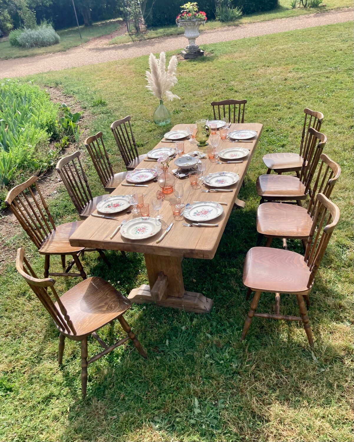 Solid oak monastery table