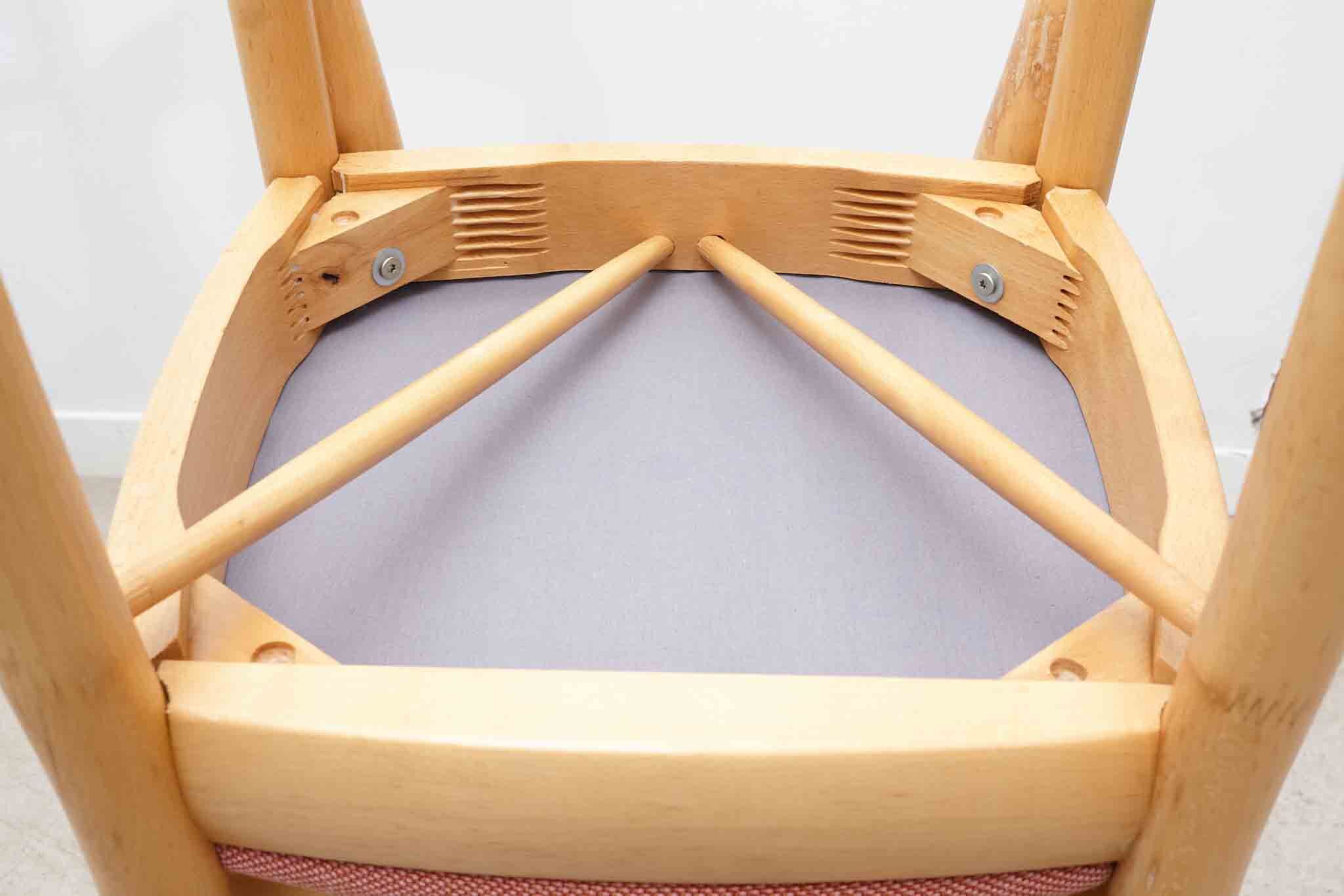 Bruno Rey style high chair in pale red and beech