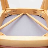 Bruno Rey style high chair in pale red and beech