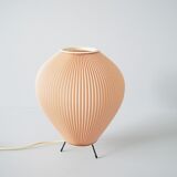 Cocoon lamp with pink pleated shade, 50's lighting