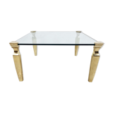 Brass and glass coffee table, 1970s