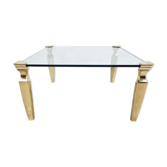 Brass and glass coffee table, 1970s