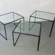 Modernist Italian steel and glass set of nesting tables, 1970s, set of 3