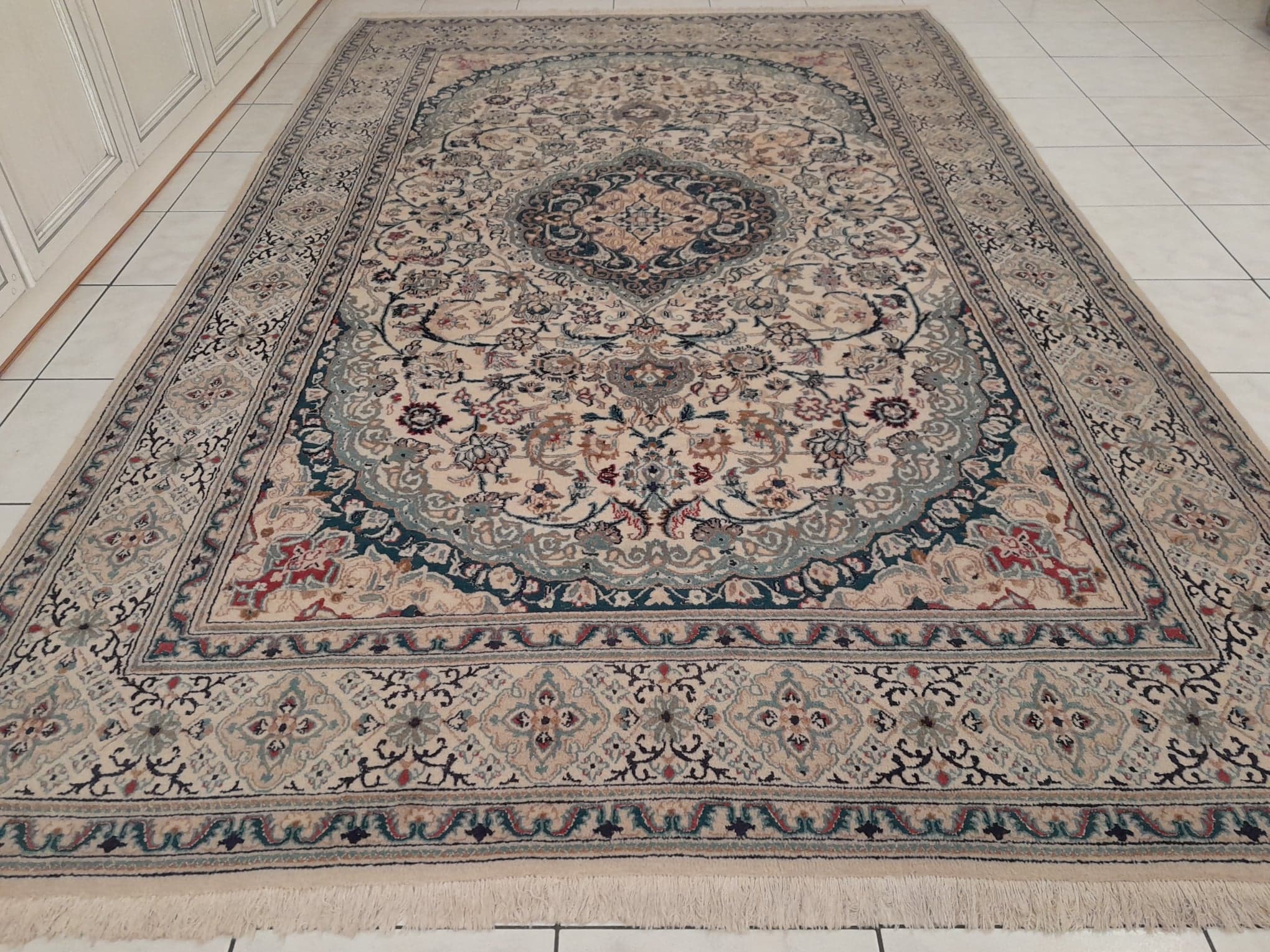 Handmade Persian Nain carpet 310x197cm