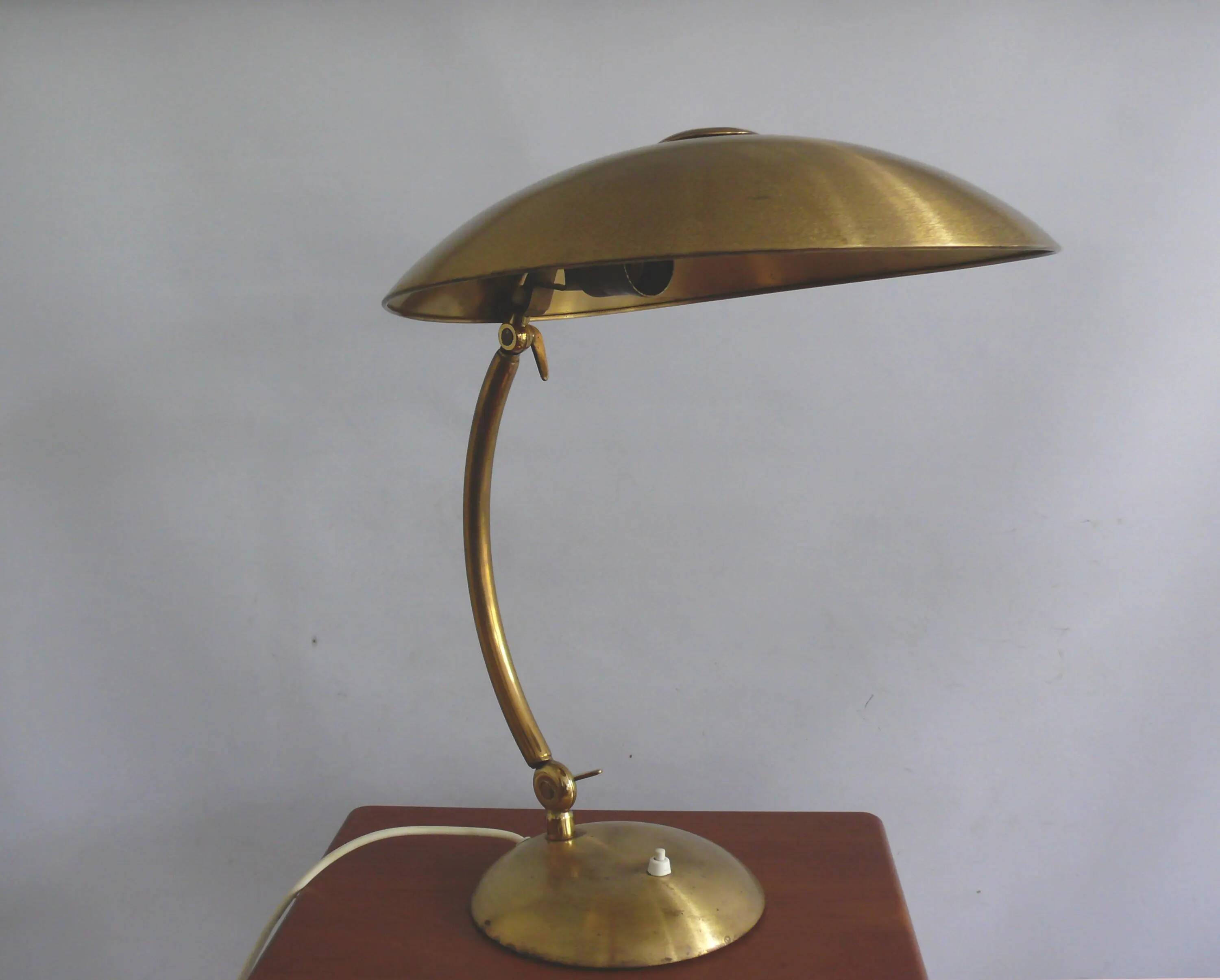 Large brass table lamp, Egon Hillebrand, 1930s