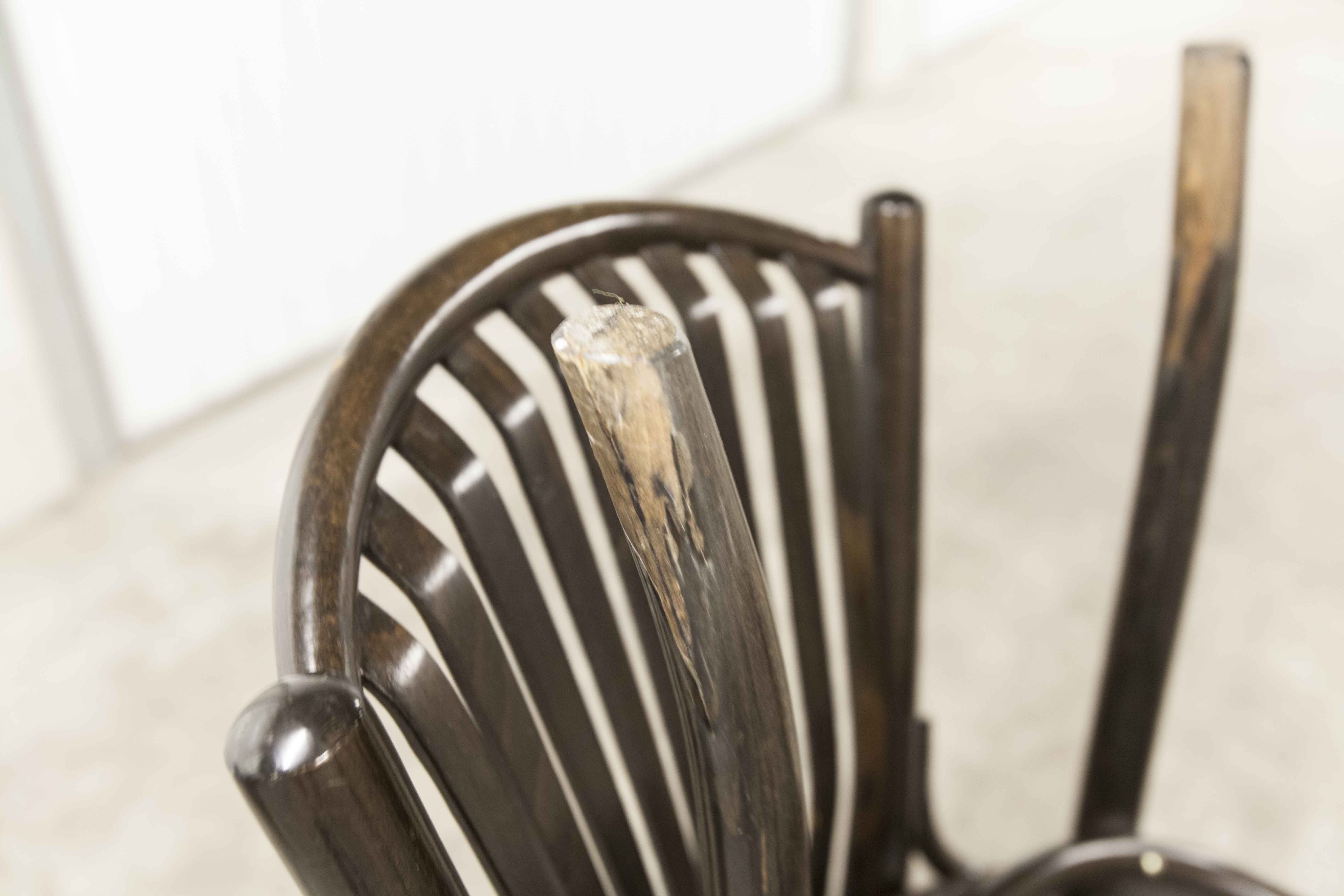 Set of 6 chairs Bistrot Baumann ref 22 curved wood