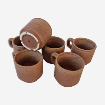 Set of 6 sandstone cups