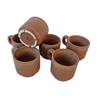 Set of 6 sandstone cups