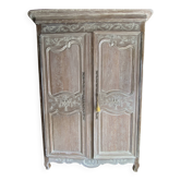 Armoire en chêne cérusé 19ème.