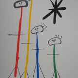 Joan Miró: Surrealist Family with a Star - Signed Lithograph