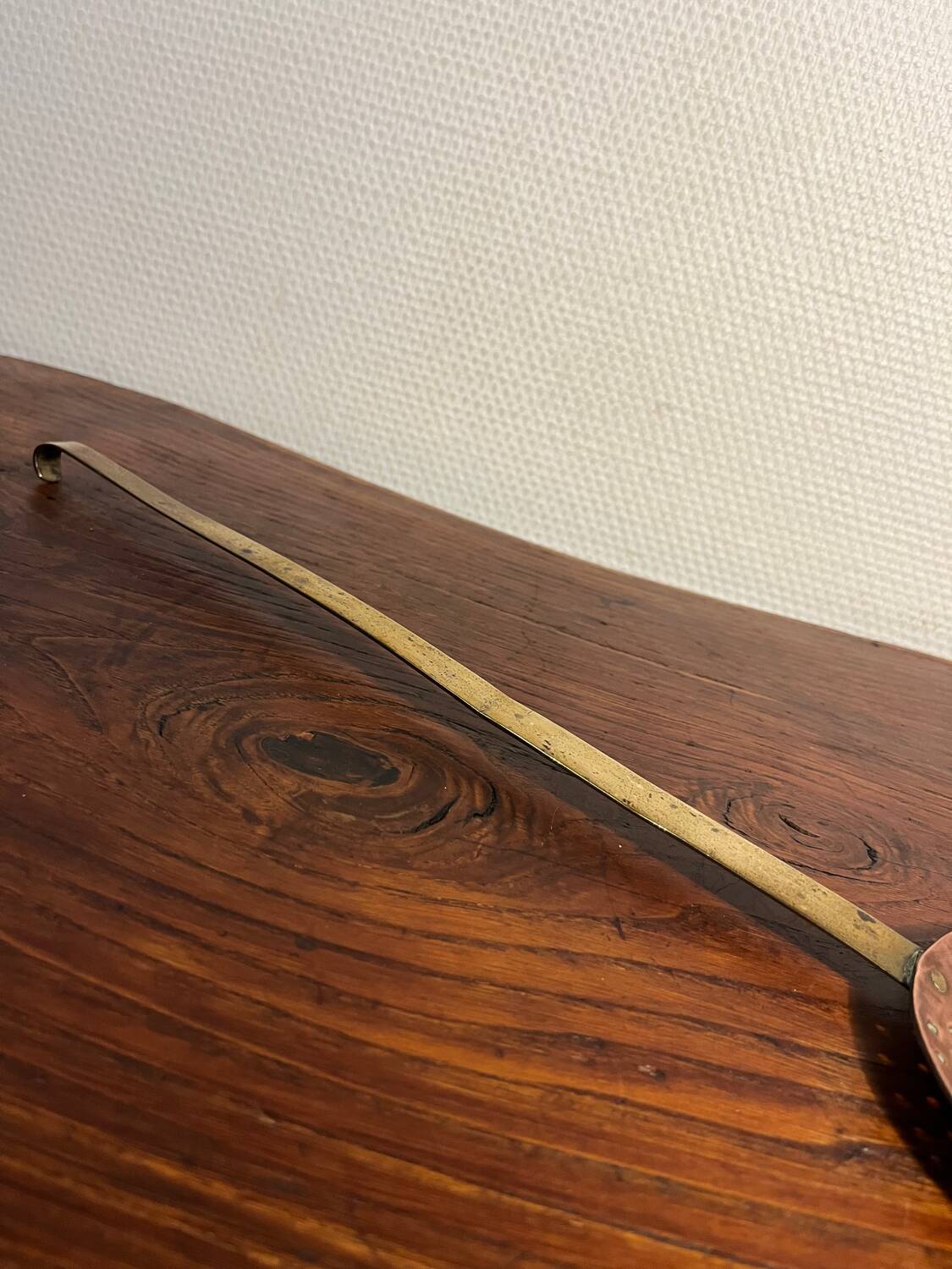Copper and brass skimmer ladle from the 50s