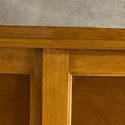 Vintage wardrobe with compass feet, sliding doors