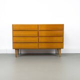 Commode danoise à 8 tiroirs en teck d'Omann Jun, 1970