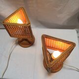 Vintage rattan lamps 70