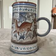Coimbra ceramic pitcher, deer decor