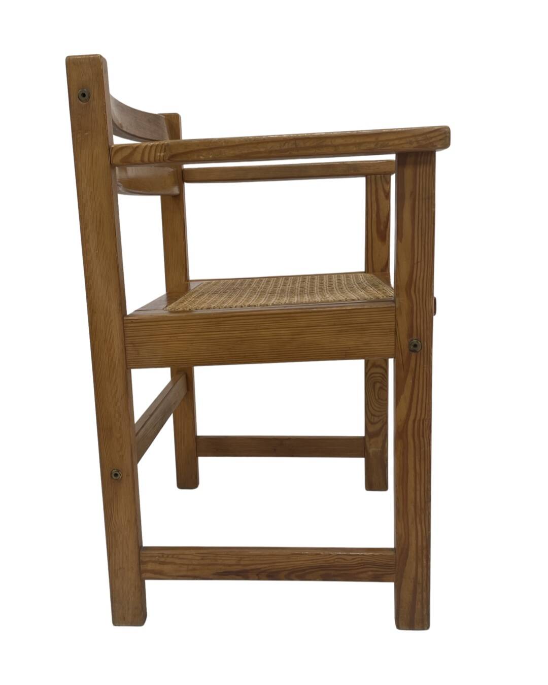 Vintage chair in webbing and pinewood from the 70s minimalist design