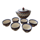 Ceramic soup tureen with its 6 bowls