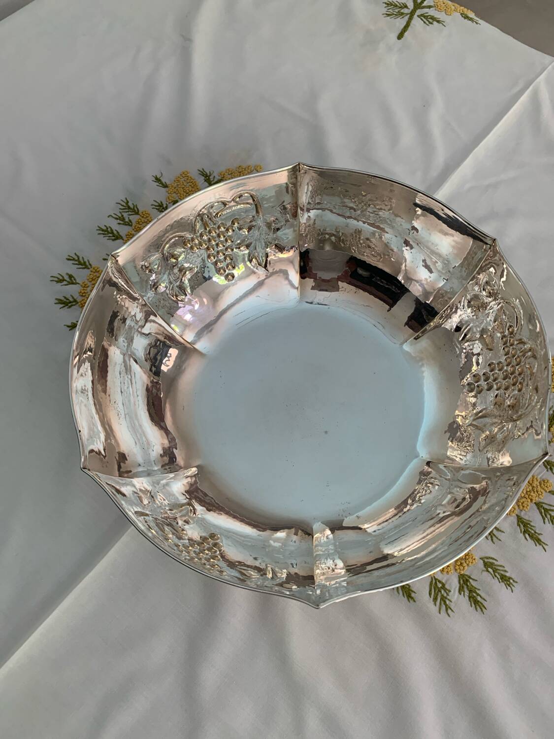 Solid silver fruit bowl