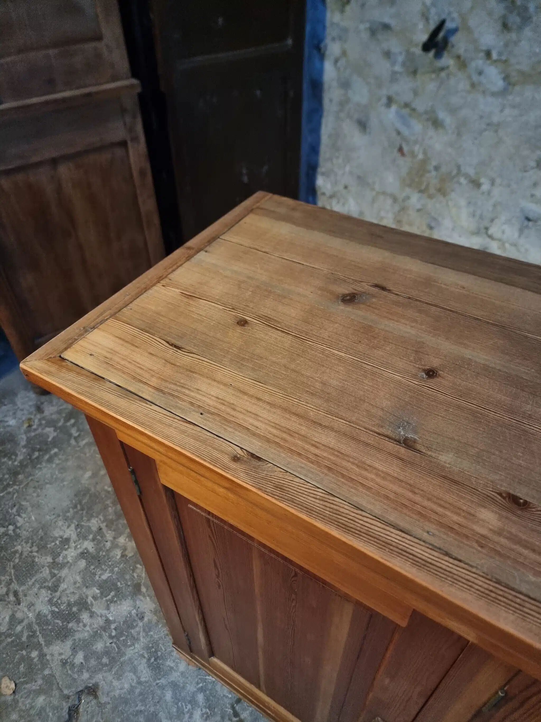 Vintage French pine buffet / Shop counter, 1930s