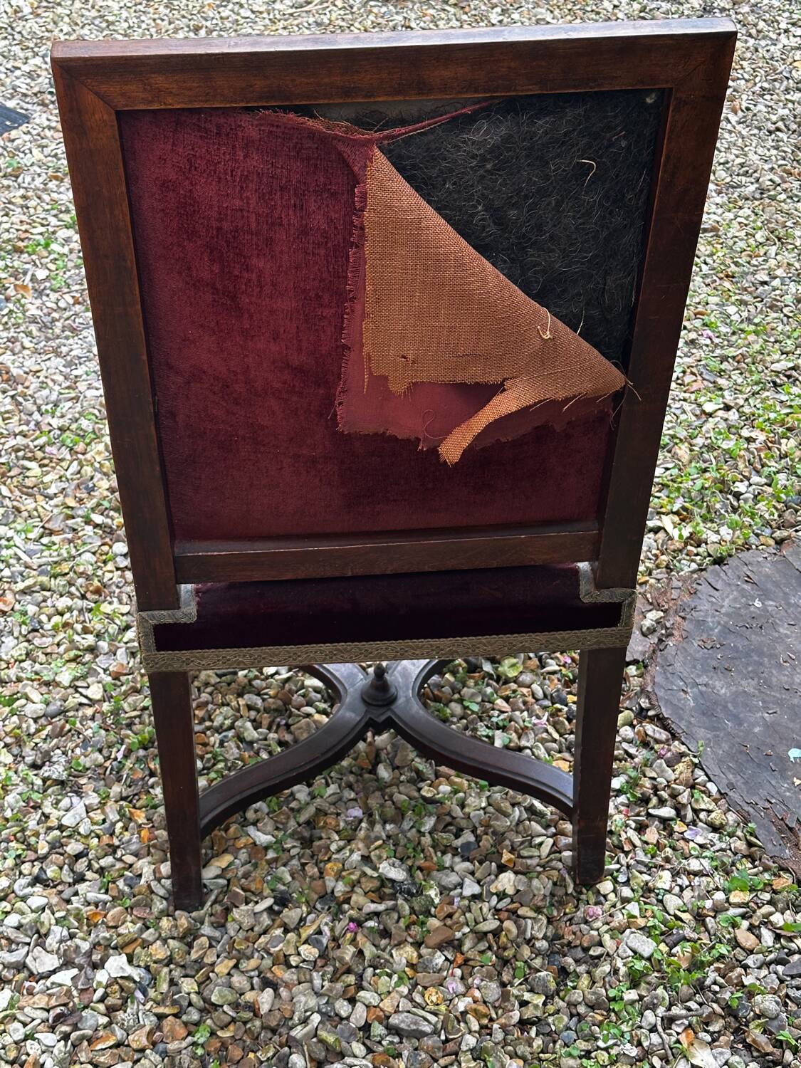 English chair in mahogany, X-shaped legs – 19th century