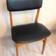 Scandinavian chair in beech and imitation leather black / vintage 60s-70s