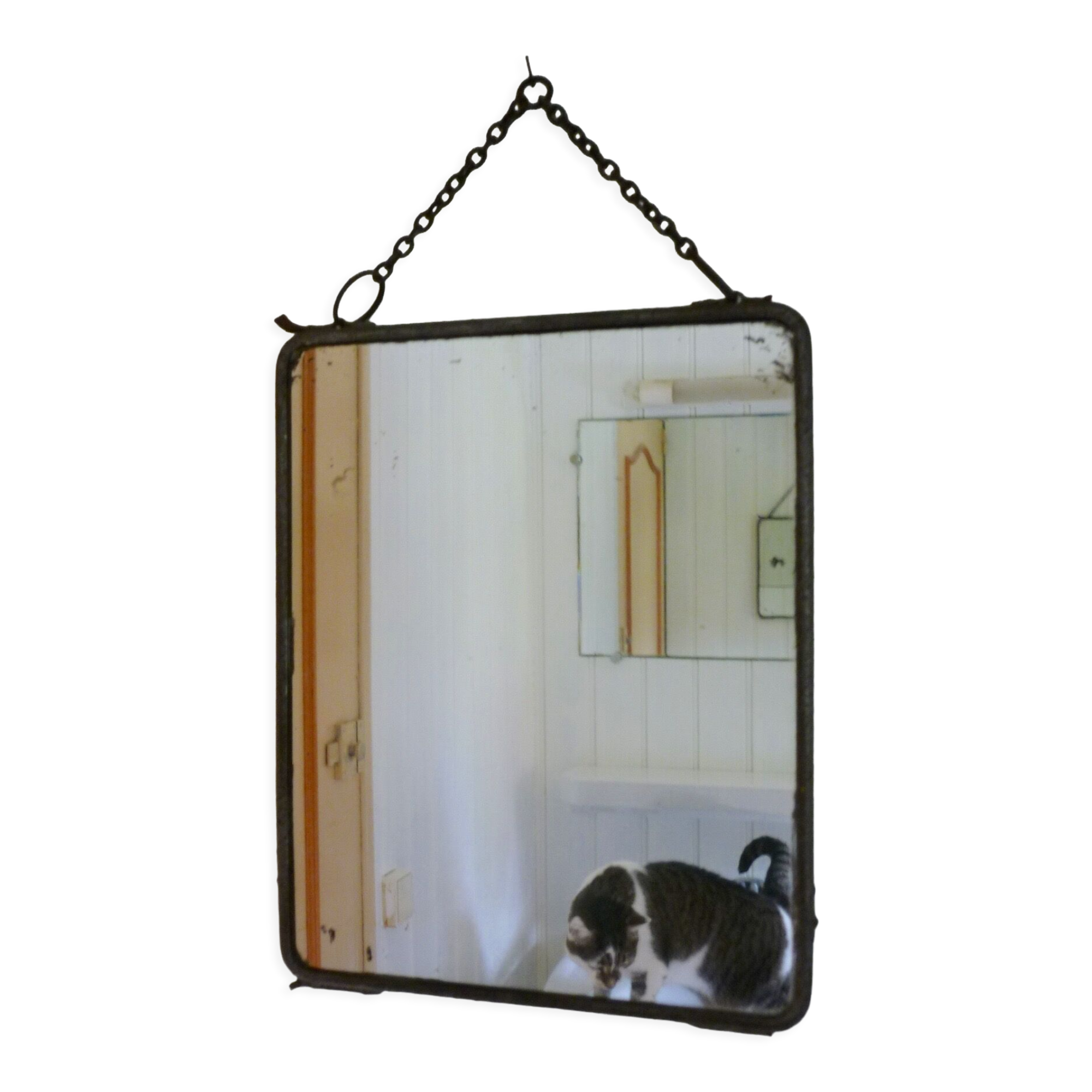 Old rectangular barber mirror