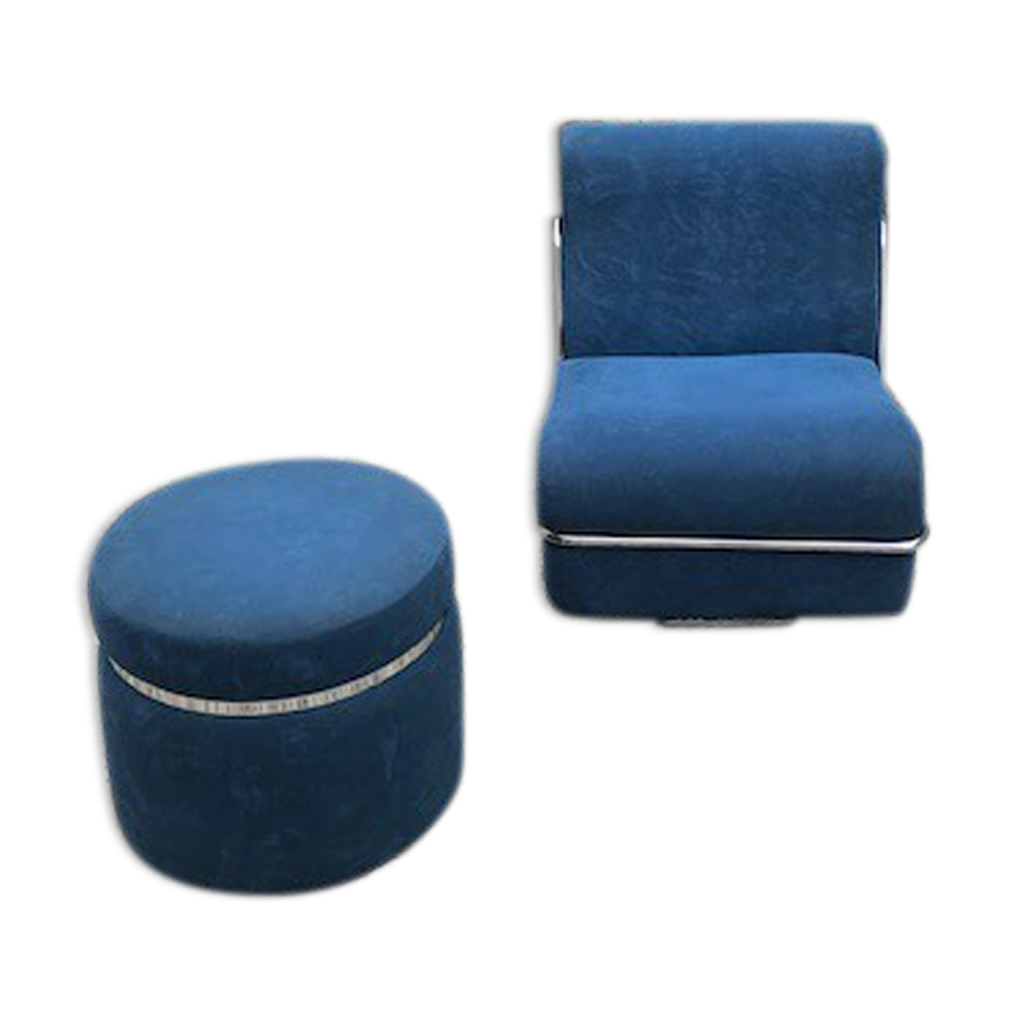 Fauteuil et ottoman années 80